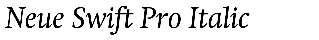 Neue Swift Pro Italic